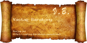 Vastag Barakony névjegykártya